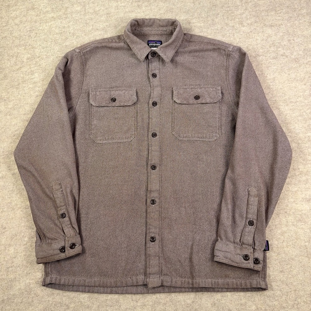 Patagonia Organic Cotton Fjord Flannel Mens Medium Maroon Common Threads